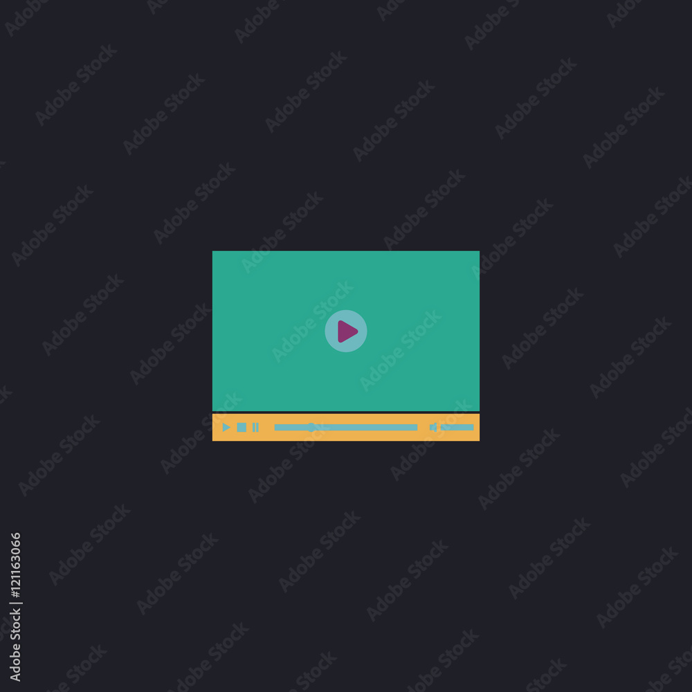 Poster video player computer symbol
