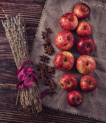 food on rustic background