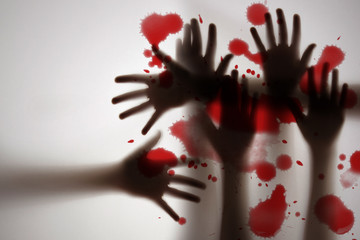 shadows behind transparent paper - halloween background