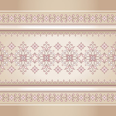 Vector line art seamless border for design template.