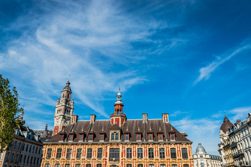 Obraz premium Vieille bourse et Beffroi du vieux Lille