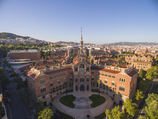 Obraz premium Aerial Hospital beauty architecture in Barcelona 