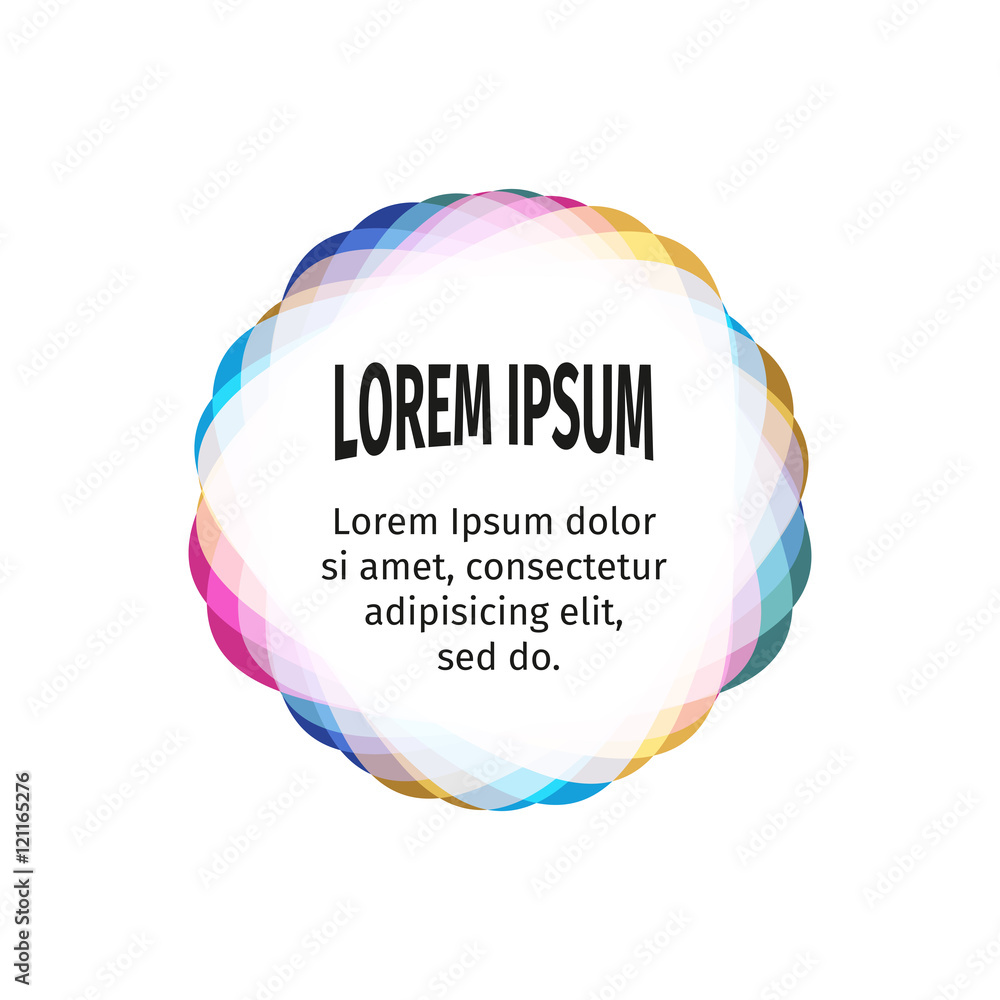 Poster Bright design elements for the abstract colorful background. Color triangular stickers with the text. Web templates. Graphic contemporary design element.Bright children substrate under the text.