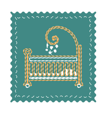 baby cradle bed vector icon eps8