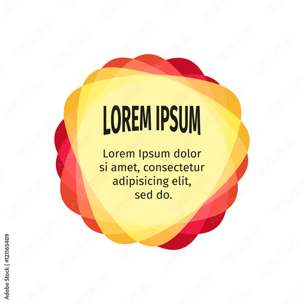 Poster Bright design elements for the abstract colorful background. Color triangular stickers with the text. Web templates. Graphic contemporary design element.Bright children substrate under the text.