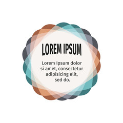 Retro design elements for the abstract colorful background. Color triangular vintage stickers with the text. Web templates. Graphic contemporary design element. Children substrate under the text.