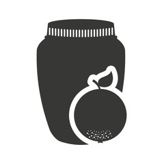 canned fruit in mason jar monochrome silhouette vector illustration design