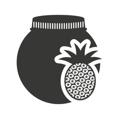 canned fruit in mason jar monochrome silhouette vector illustration design