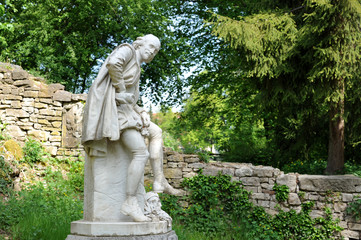 William Shakespeare, Denkmal, Weimar, Park an der Ilm, Literatur, England, Otto Lessing, Ruine,...