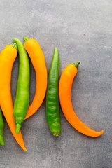 Chilli pepper on the grey background.