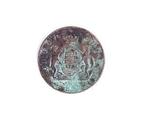 numismatics, old copper Russian 5 cents 1774