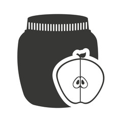 canned fruit in mason jar monochrome silhouette vector illustration design