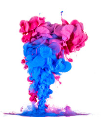 Abstract red and blue  paint cloud