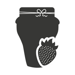 canned fruit in mason jar monochrome silhouette vector illustration design