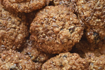 Homemade oatmeal cookies with linseed and nutella
