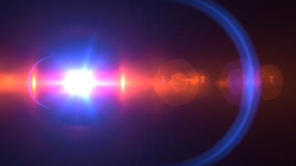 Beautiful light flares. Glowing streaks on dark background. Police light flares