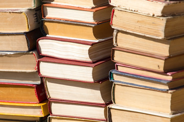 stack of old books as a background