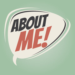 about me retro speech balloon