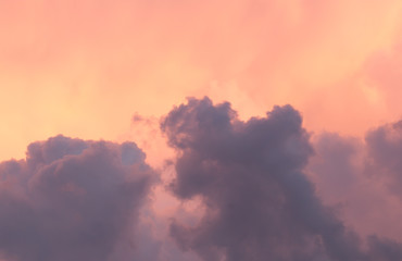 beautiful sky with clouds in the evening