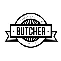 Butcher shop logo vintage vector