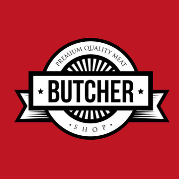 Butcher shop logo vintage vector