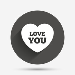 Heart sign icon. Love you symbol.