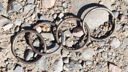 rusty chain on the ground