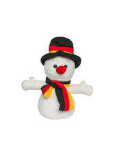 Plushed Toy Snowman isolated on white background