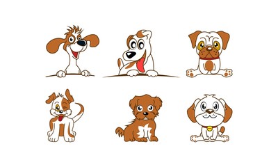 Set Bundles Dog Character Logo