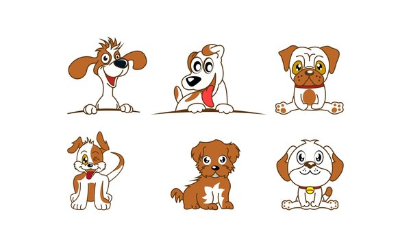 Set Bundles Dog Character Logo