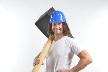  Worker  sledge-hammer