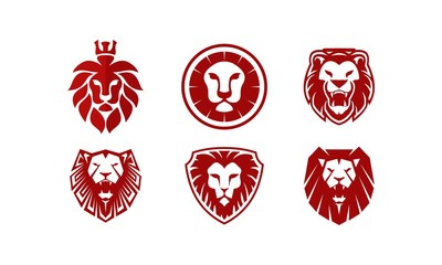 Lion Head Set Logo Icon