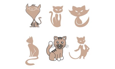Set Bundle Cats Logo Template