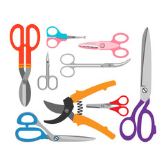 Scissors vector icons set