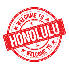 Welcome to HONOLULU Stamp Sign Vector.