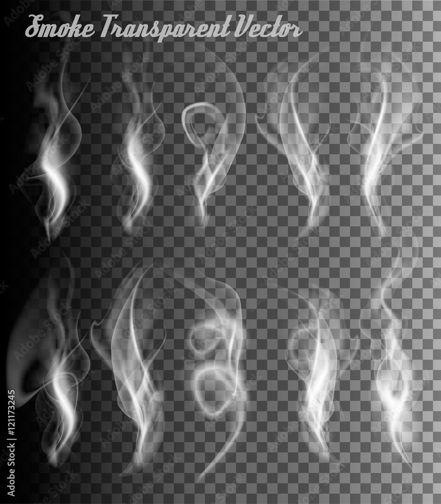 Aufkleber set of transparent clouds and smoke. vector.