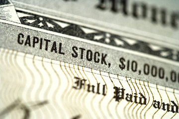 Close Up of Stock Certificate