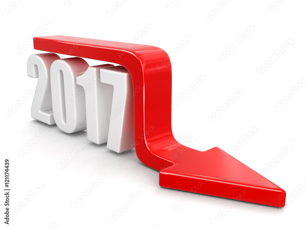 Poster 2017 with arrow down. image with clipping path