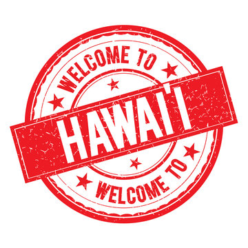 Welcome to HAWAI'I Stamp Sign Vector.