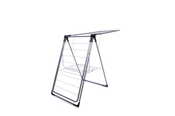 Collapsible clotheshorse isolated on the white background