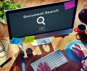 Document Search Finding Forms Inspect Letters Concept