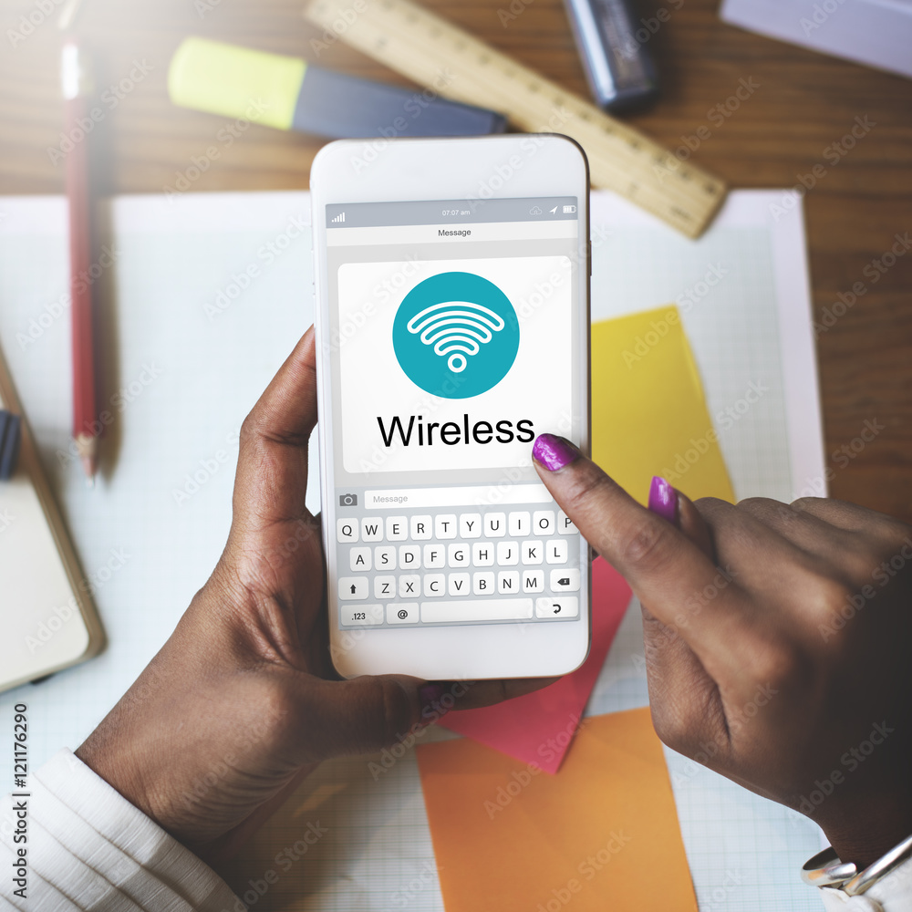 Poster connecting internet network wifi concept