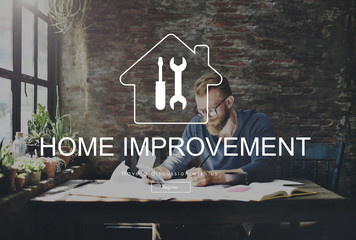 Home Improvement Website Register Button Concept - obrazy, fototapety, plakaty