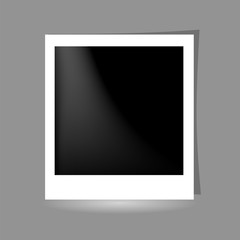 Template Photo Frame Design. Photo frame on Grey Background.