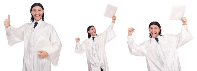 Young man ready for university graduation