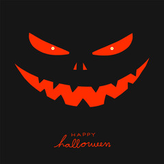 Halloween pumpkin face in the dark illustration