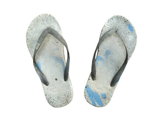 Old sandal isolated on white background