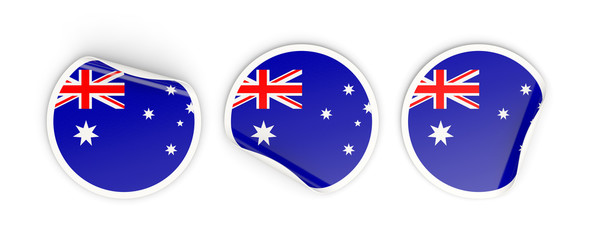 Flag of australia, round labels