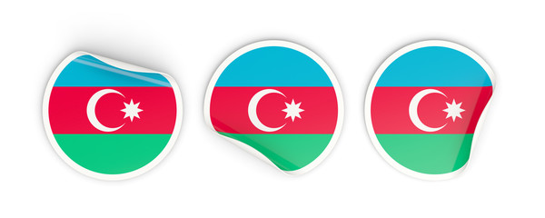 Flag of azerbaijan, round labels