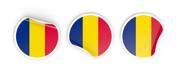 Fototapeta premium Flag of chad, round labels